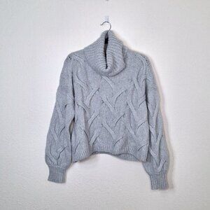 Madewell Sweater Cable Turtleneck Sz S Crop Chunky Preppy Boho Somervell